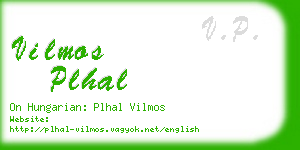 vilmos plhal business card
